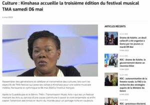 Culture Kinshasa accueille la troisieme edition du festival musical TMA samedi 06 mai