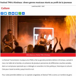 Festival TMA a Kinshasa divers genres musicaux reunis au profit de la jeunesse