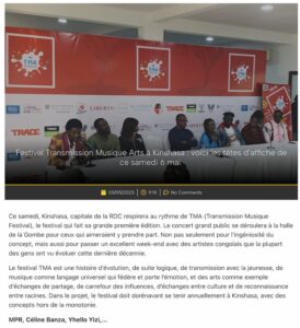 Festival Transmission Musique Arts a Kinshasa voici les tetes daffiche de ce samedi 6 mai Analytik Info