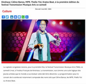 Kinshasa Celine Banza MPR Yhello Yizi Kratos Beat a la premiere edition du festival TMA