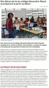 1 21102017 France Antilles TMA Festival Voyage Scolaire Benin